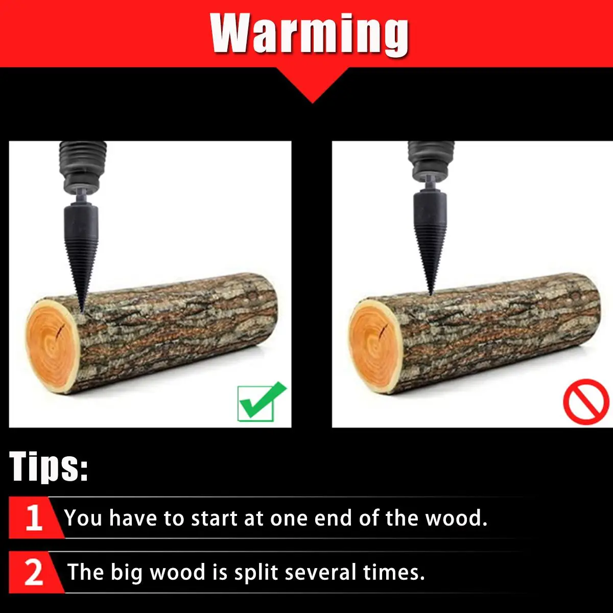 32mm/42mm/45mm 1PCS Holz Kegel Reibahle High Speed Stahl Brennholz Spaltung Bohrer harte Holz Kegel Splitter Bit Bohren Werkzeuge
