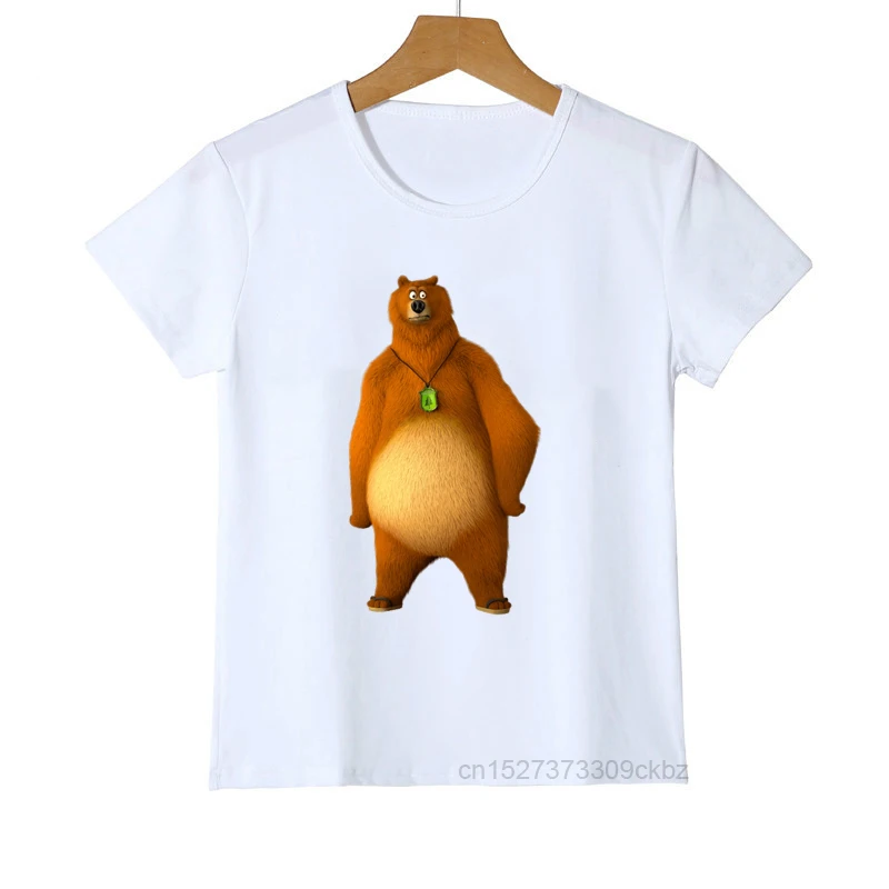 Kids Tshirt Sunlight Grizzy Bear Animal Print T Shirt Boys Christmas Lemmings T-shirt Camisetas Tops