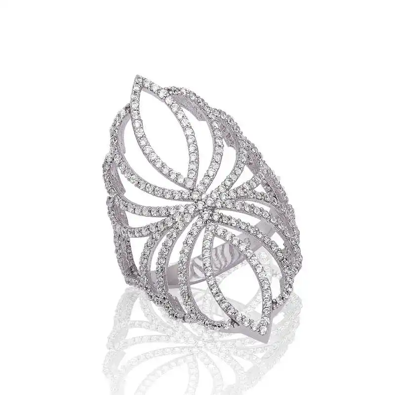 Sterling Silver Ring for Women Zircon Stone 925 Sterling Jewelry Wedding Party Birthday Gift - Box - Ladies - Fashion - Botiva - Size - Turkish - Patterned Embroidered