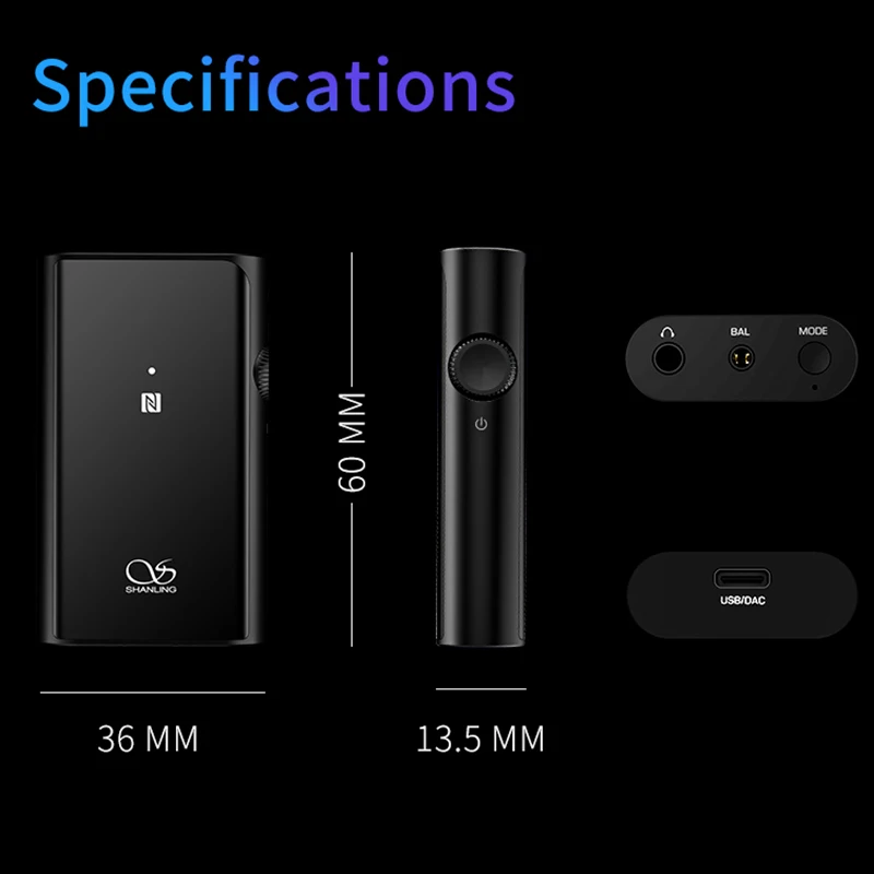 SHANLING UP4 Hi-Res Portable HiFi Audio Bluetooth 5.0 Amplifier Dual DAC/AMP Balanced Output Headphone Amplifier