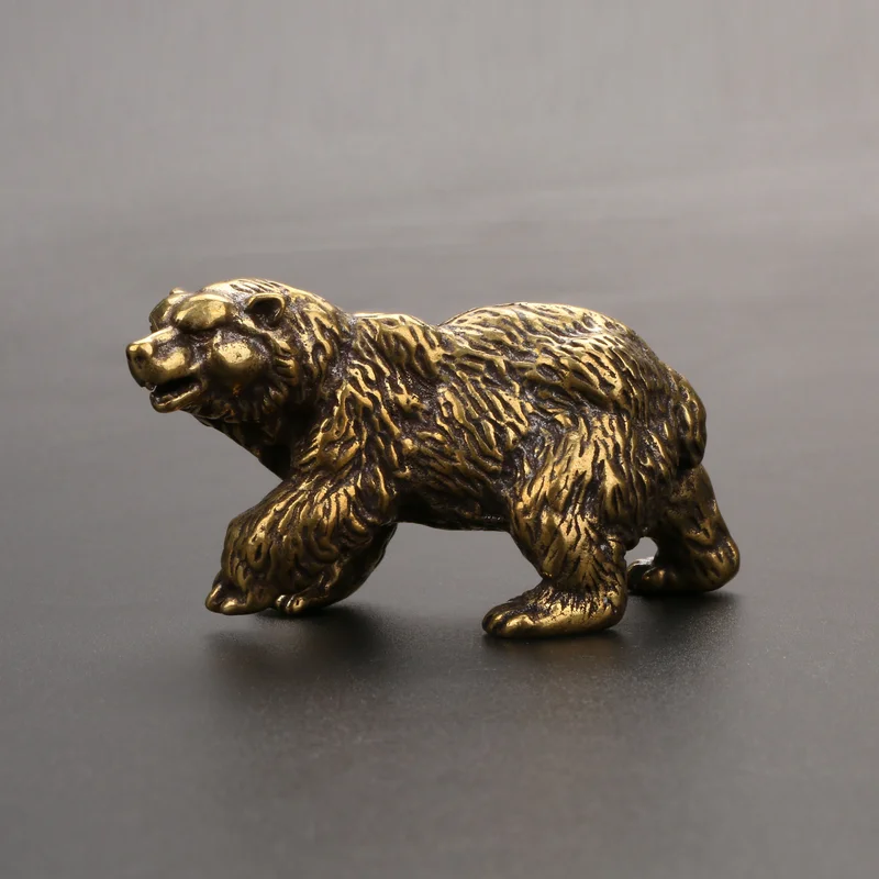 

EDC Small Solid Brass Bear Statue Figurines Animal Figurines House Ornament