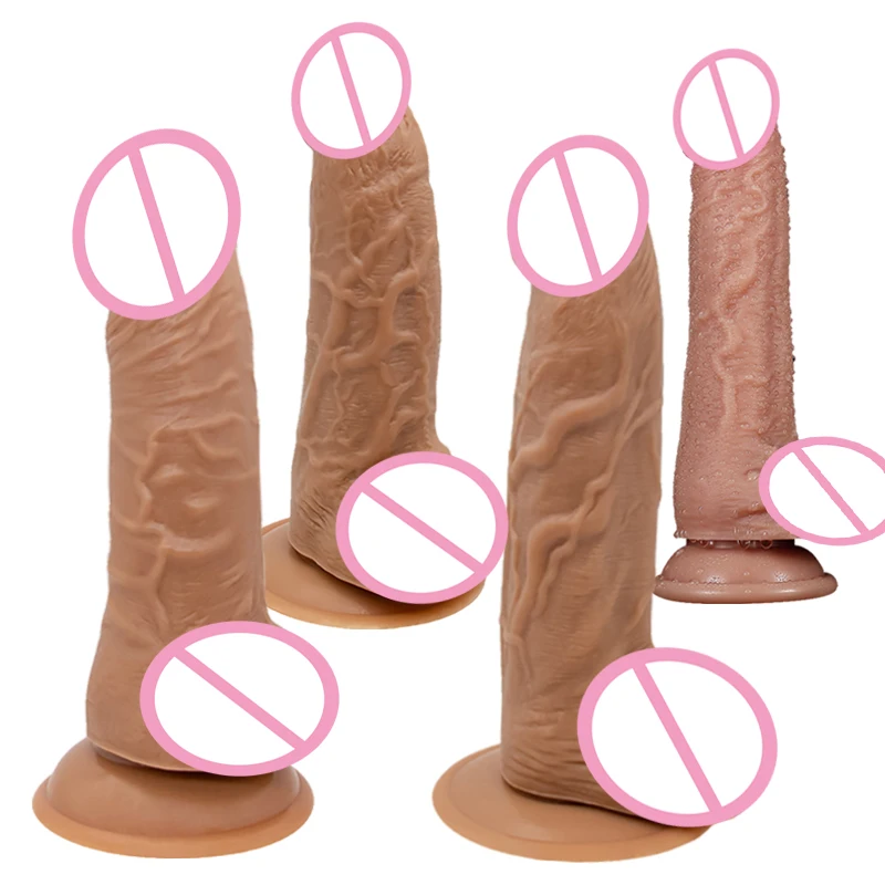 Moonuo Female Masturbator Asia Three Generations Healthy Soft Glue  Huge Realistic Dildo Suction Cup For Women Big Dick Sex Toys