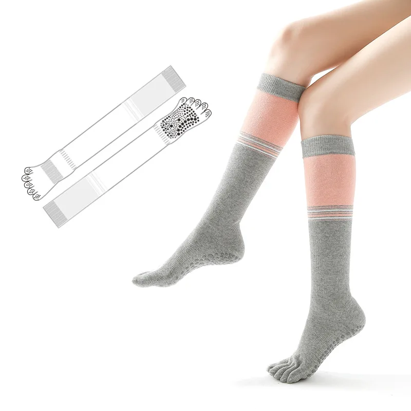 Yoga Long Tube Five-finger Socks Autumn and Winter Models Over The Knee Sports Non-slip Floor Dance Female High Tube socks