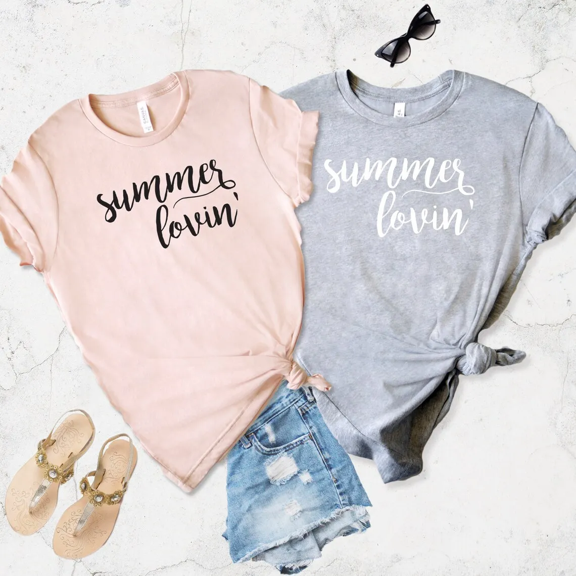 Sugarbaby Summer Lovin' T-Shirt Summer Fashion Unisex Cotton t shirt Couple Tee Summer Lovin Shirt Bff Clothing Drop Ship