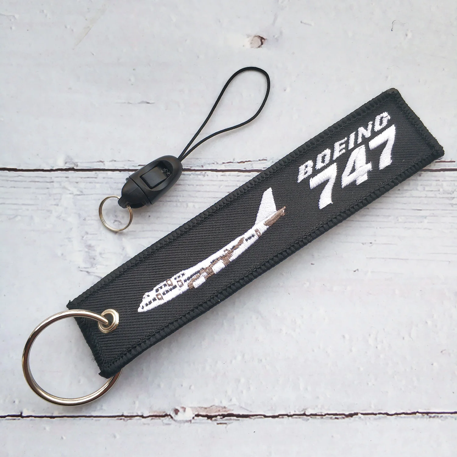 

Ремешок для телефона Boeing 747 с вышивкой для iPhone, ремешок на запястье, ремешок для ключей, ID-карта, тренажерный зал, чехол для телефона, ремни, держатель для значка для авиатора