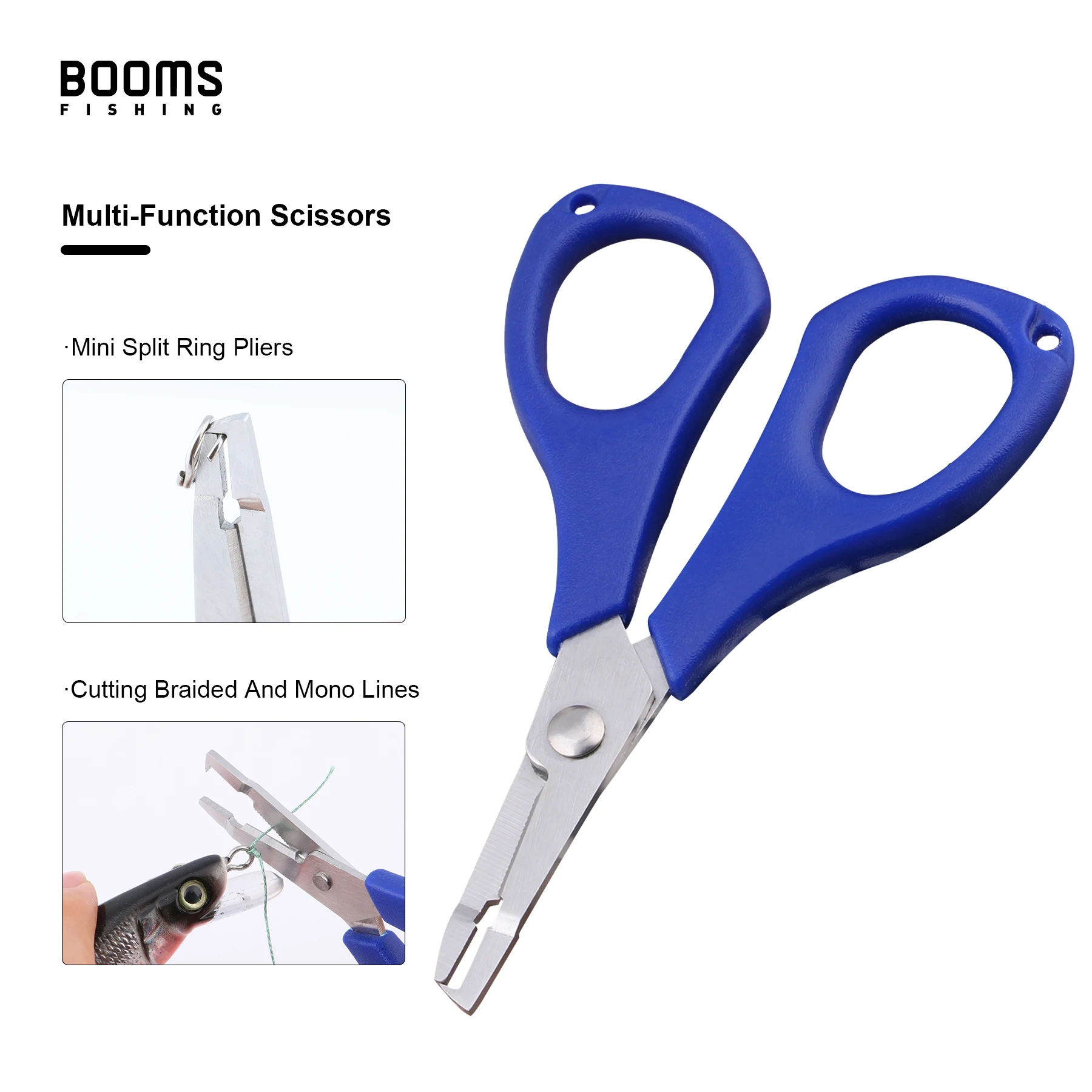 Booms Fishing S01 Braid Line Scissor Fishing Line Scissors with Retractable Badge Holder Carabiner Tackle Boxes Accessorie image 4