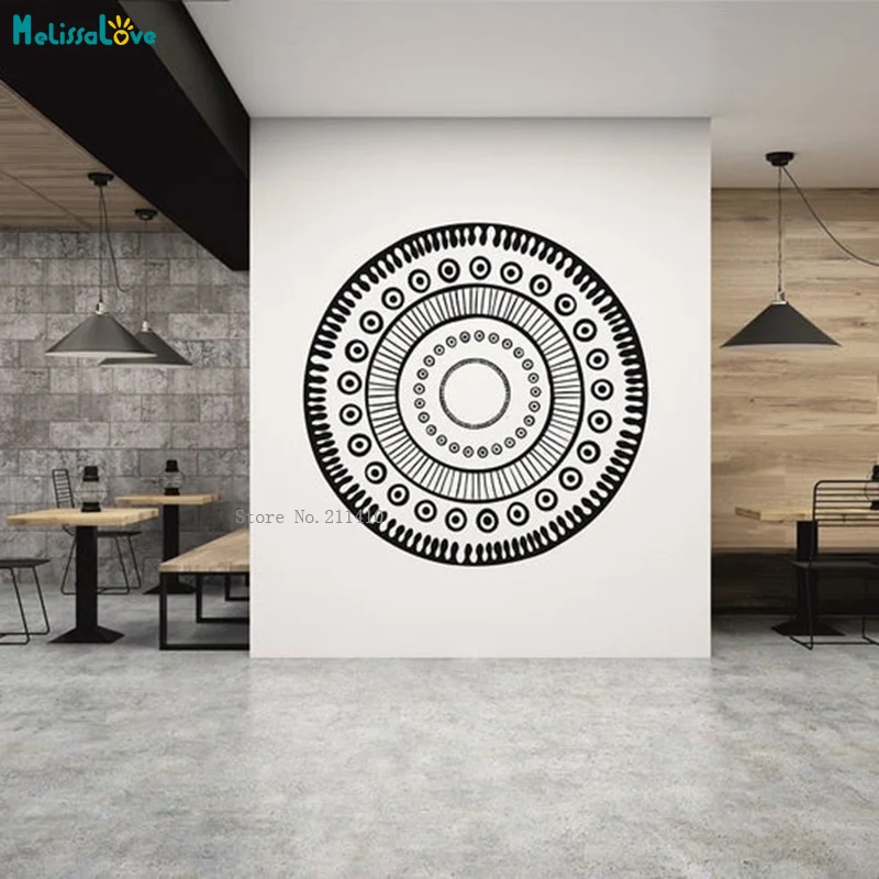 Large Size Circles Wall Stickers Spiritual Geometric Mandala Art Decals Bohemian Shapes Removable New Design Stickers YT4982