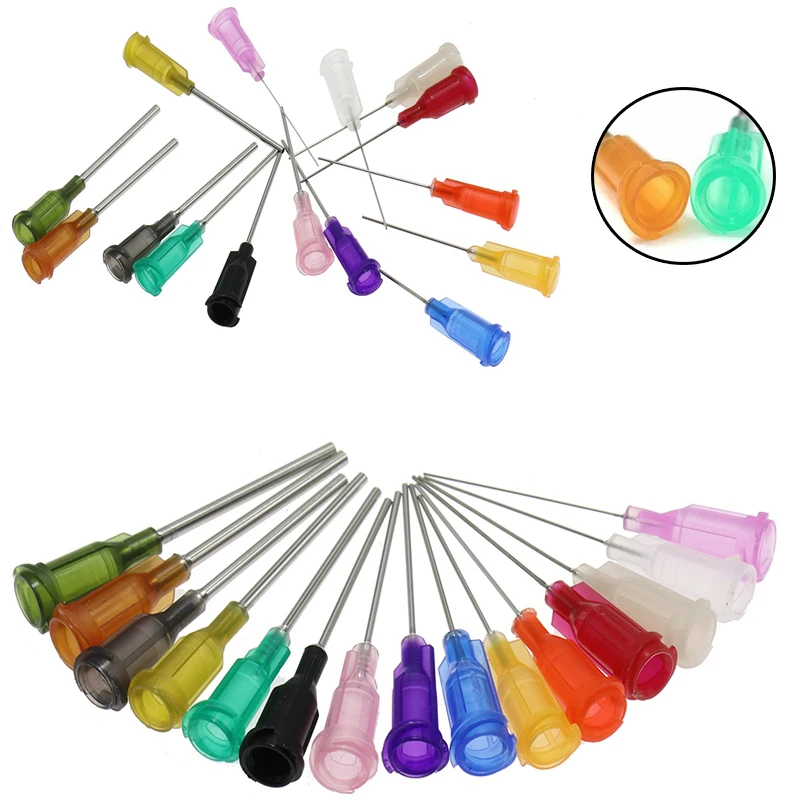 25pcs 14G -30G Gauge Tips Glue Dispensing Precision Tips Liquid Dispenser Syringe Needles Tips