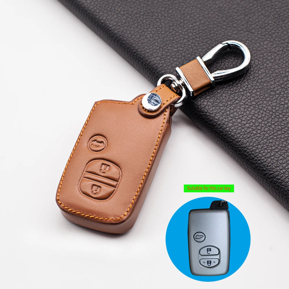 Carrying Leather Car Key Case Cover For Toyota Land Cruiser Prado 150 Camry Prius Crown For Subaru Foreste XV Keychain Holder