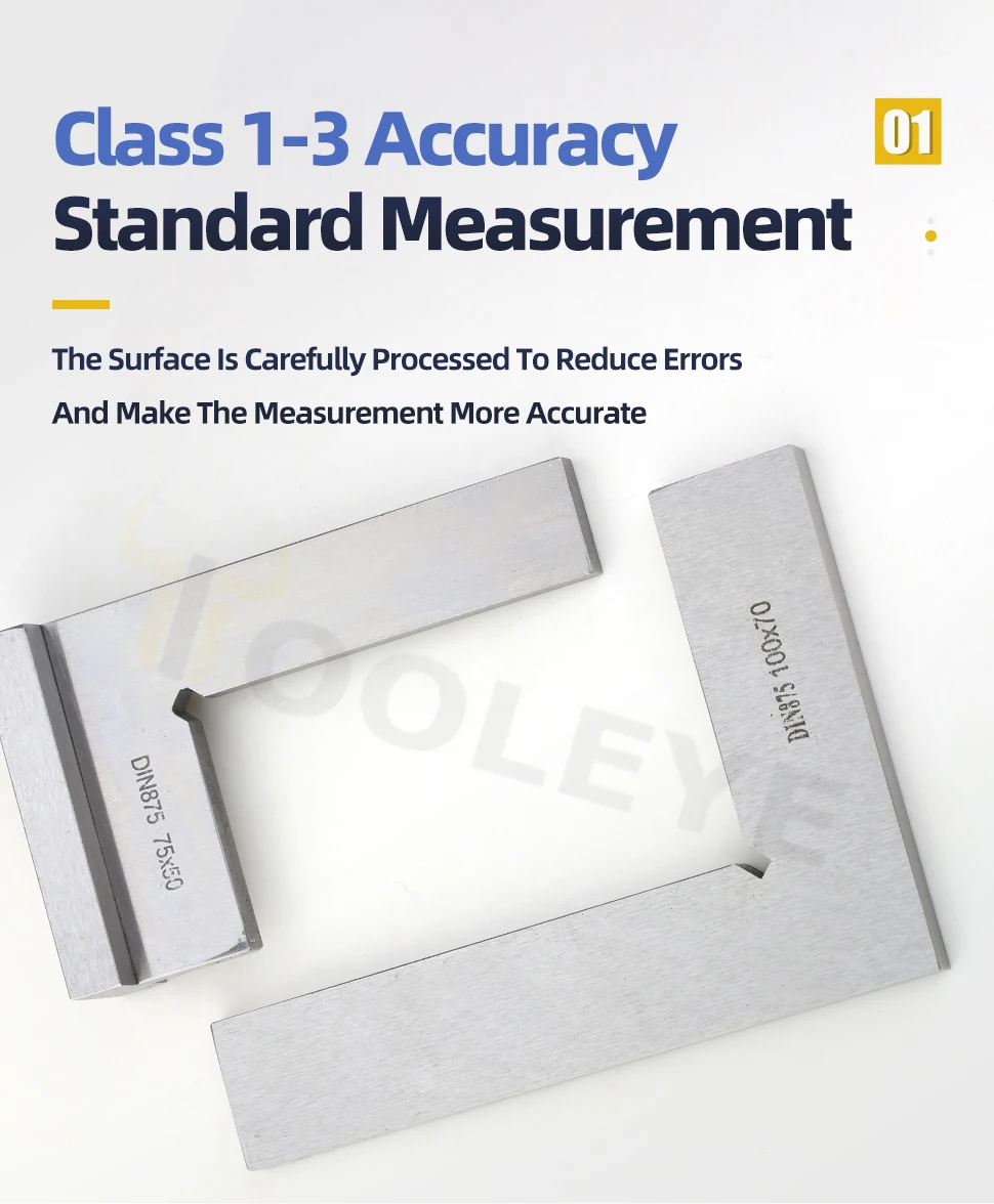 Try Square Flat Edge Square Ruler 90 Degree Woodworking Tools Metal Right Angle Ruler Measurement Tools Set-Square 50x40/75x50mm