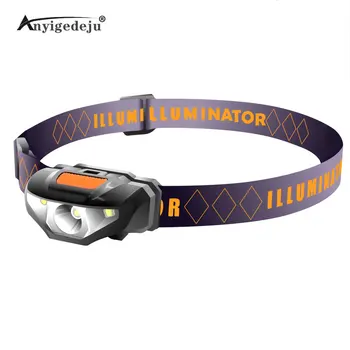 ANYIGEDEJU-Mini lampe frontale LED étanche, lampe de poche, lampe de sauna, torche, lanterne avec bande de sauna, piles AA, 3 modes