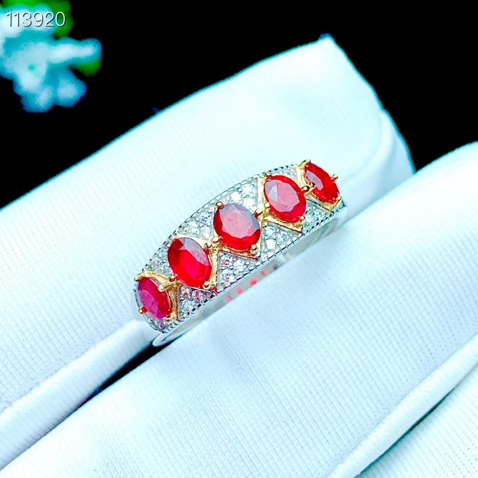 

KJJEAXCMY fine jewelry 925 sterling silver natural ruby new Female ring Party Christmas Birthday New year Gift for Girlfriend