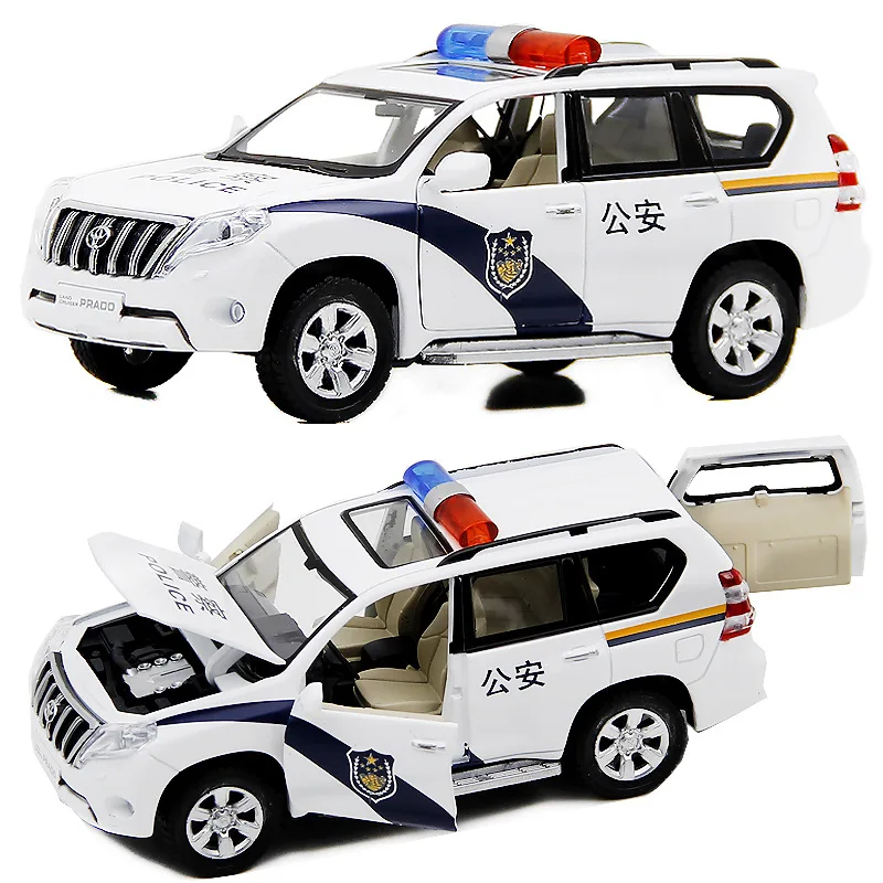 High quality 1:32 Toyota Prado alloy model,simulation children\'s sound and light pull back off-road model toys,free shipping