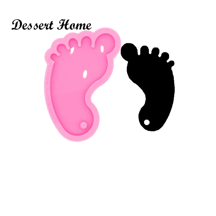 DY0461 Shiny Resin Baby feet Mold , Silicone Mould for Epoxy Resin, Keychain Molds DIY jewellery making