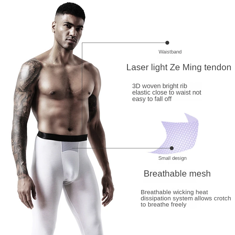 Brand Mens Long Johns Autumn/Winter Men Sexy Breathable Mesh Thermal Underwear Male Basic Leggings Man Slim Long Pants Wholesale