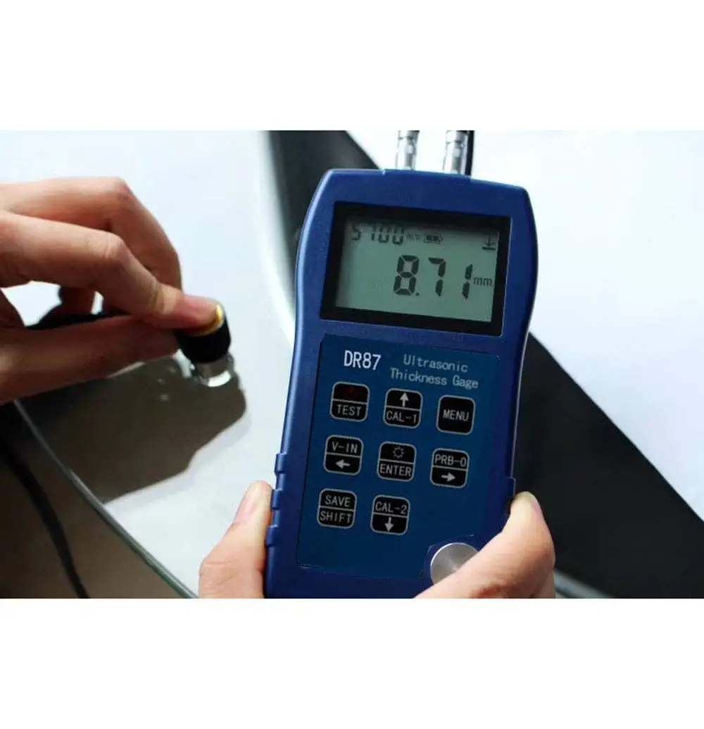 Digital Ultrasonic Thickness Gauge Meter Through Coating for Material Glass and Steel Measuring Range 3 to 25mm