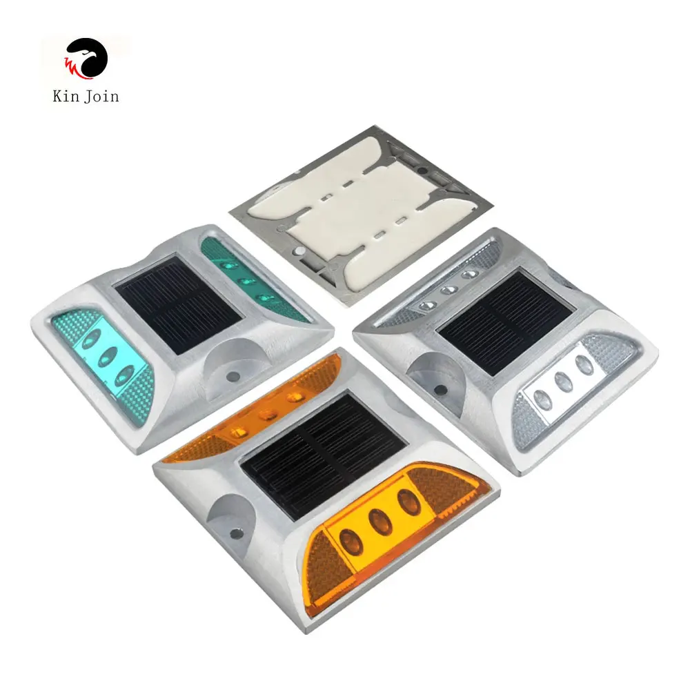 Aluminum Waterproof LED Solar Powered Road Stud Light road Reflective Ground Light Warning Light House Garden Corridor Fig Aime