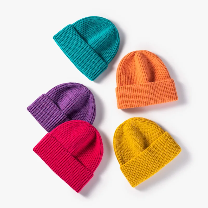 VISROVER 18 colors Autumn winter Solid color acrylic beanies for man and woman New acrylic unisex Warm cap Casual High Quality