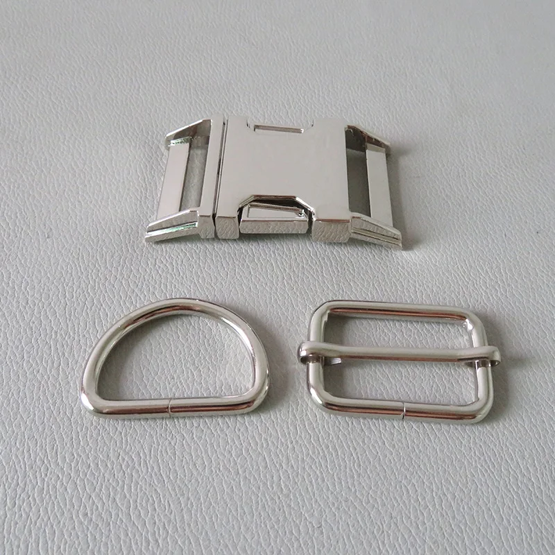 10Sets/Lot 30mm Webbing Metal Buckles Hardware D Ring Adjuster Slider For Pet Dog Collar Sewing Accessories Belt Lock Clasp