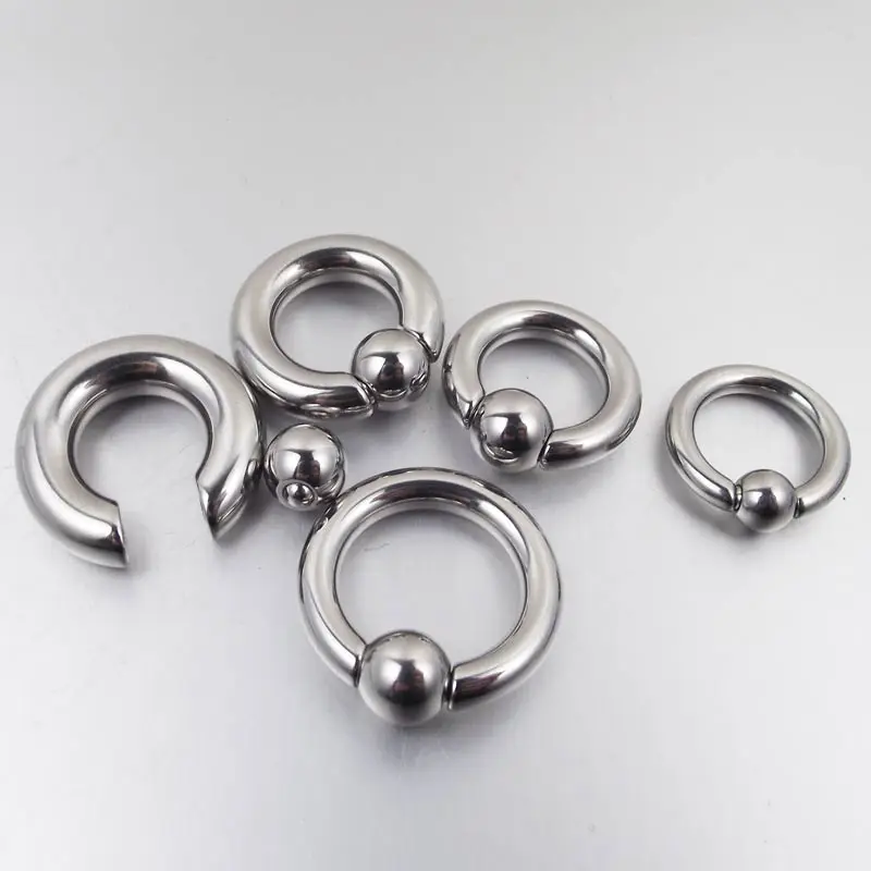 SaYao Big Spring Ball Stainless Steel Captive Hoop Rings BCR Eyebrow PA Ring Piercing Nose Closure Nipple Rings Body Jewelry