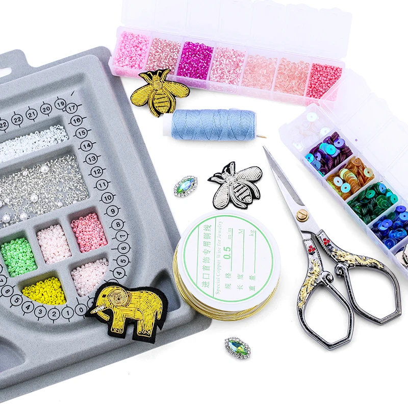 Fatti a mano di Perline di Vetro box set Cintura di fascino seedbeads Rondelle Branelli Del Distanziatore Per I Monili di DIY Che Fanno Ricamo spilla