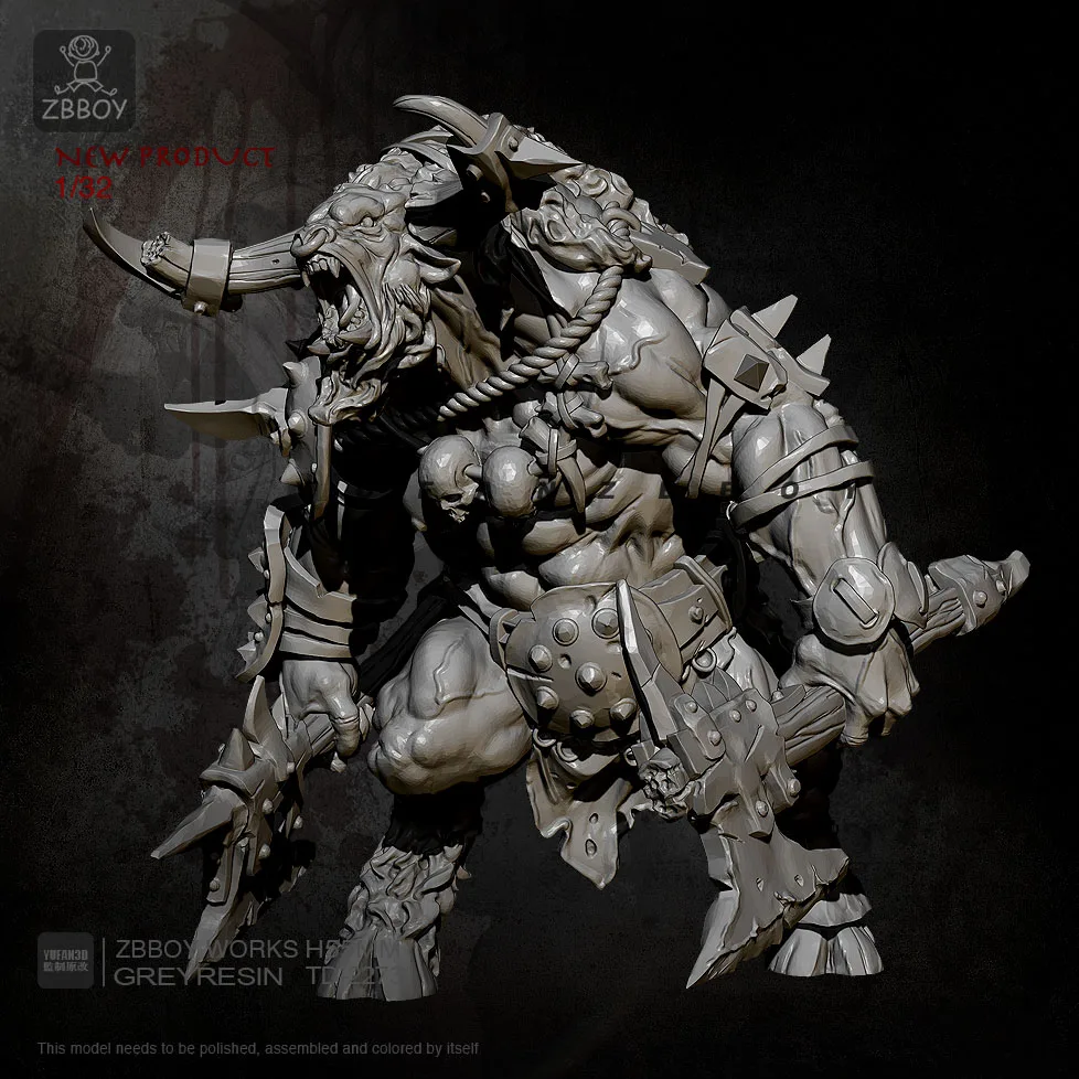 H55mm Resin Figure Kits Samurai Warrior with Double Axes Model Self-assembled TD-2273