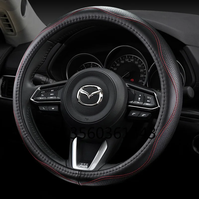 FOR Mazda 3 Angkesaila CX4CX5 Atez CX8CX3 Mazda 6 leather steering wheel cover car grip cover