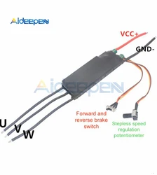 DC6-24V 1000W BLDC 3 fazy DC bezszczotkowy sterownik silnika Hallless silnik prądu stałego płyta napędowa prędkości Regulator sterownika z potencjometrem