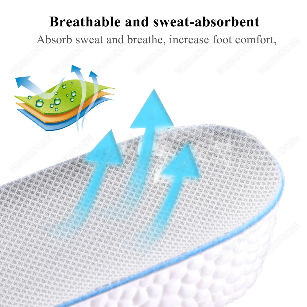 Invisible เพิ่มความสูง Insoles น้ำหนักเบา Soft Elastic Lift สำหรับผู้ชายผู้หญิงรองเท้าแผ่น1.5ซม.2.5ซม.3.5ซม.Heighten Lift