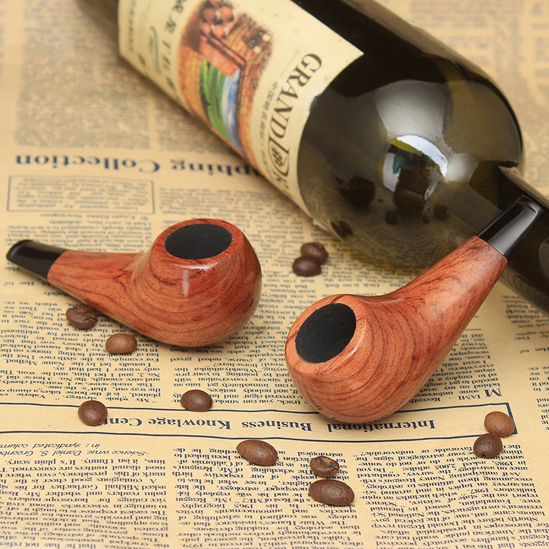 Short handle Pipe 3mm Filters Rosewood Smoking Pipe Chicken Legs Tobacco Pipe Handmade cigarette holder Tobacco pipes Dad's Gift