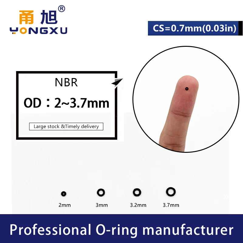 Nitrile Rubber 10PCS/lot Black NBR CS0.7mm thickness OD2/3/3.2/3.7*0.7mm O Ring Gasket waterproof Nitrile Rubber watch oring.-.