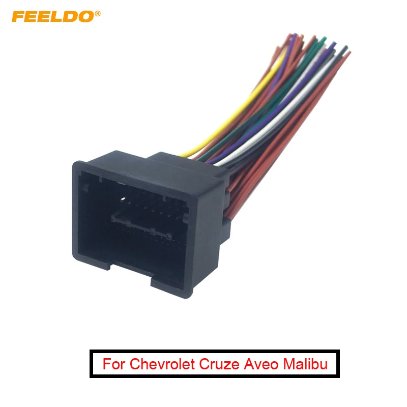 

FEELDO 1PC Car Radio Audio 44Pin Installation Wiring Harness Adapter For Chevrolet Cruze Aveo Malibu ISO Stereo Cable