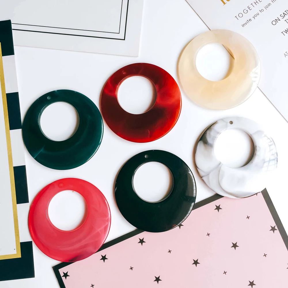 ZEROUP akrylowy plastik wielokolorowy kolczyk okrągły kształt akcesoria do kolczyków wisiorek naszyjnik Charms Diy Handmade materiał 20 sztuk