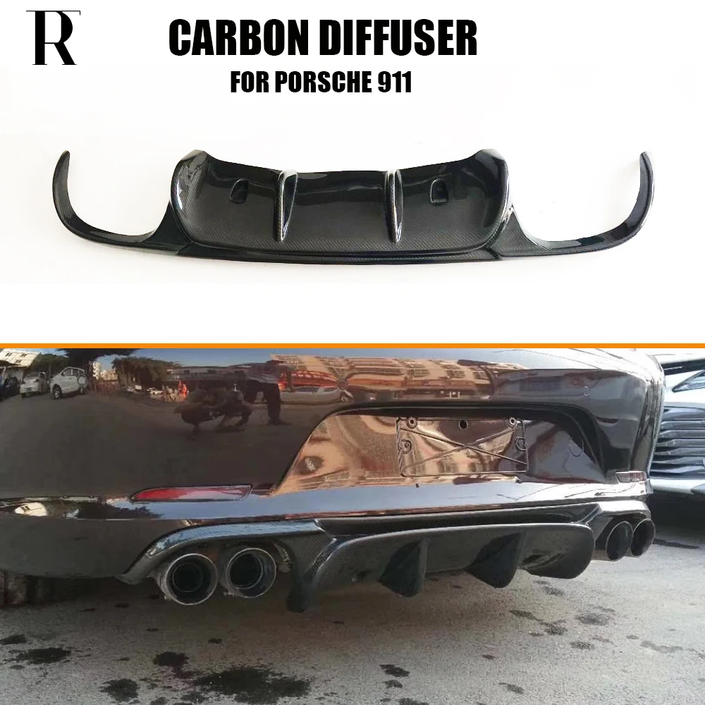 Carbon Fiber Rear Bumper Diffuser Splitter for Porsche 911 991 Carrera & Carrera S 2012 2013 2014 2015