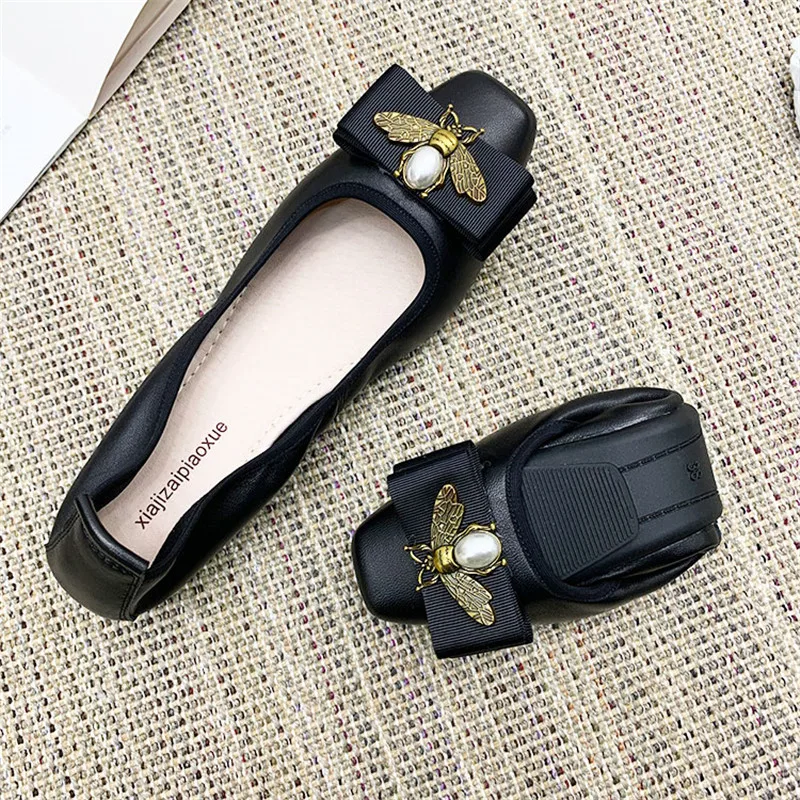 Size 34-43 Women Pregnant Loafers Flats Shoes Sheepskin Egg Roll Shoes Women Genuine Leather Soft Bottom Lady Ballet Flats Shoes