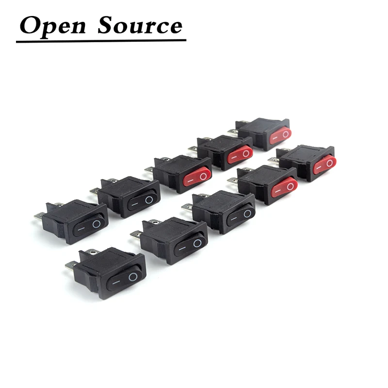 10 Pcs/lot KCD1-110 2 Pin 250V 6A Boat Switch Snap-in SPST ON OFF Rocker Position