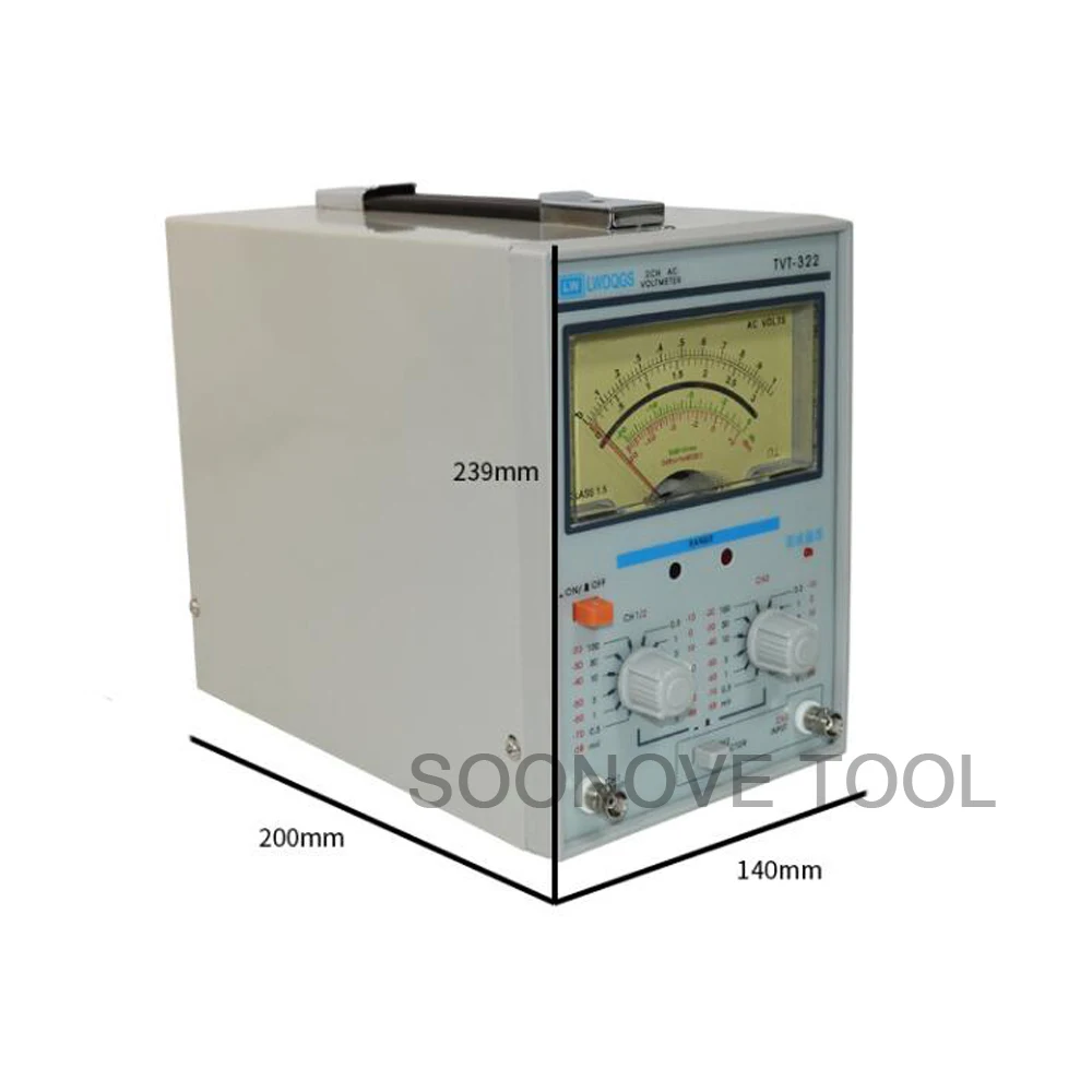 TVT-322 Double Pointer Display High Precision AC Millivoltmeter Voltage Measuring Instruments Measure Frequency 5Hz-1MHz