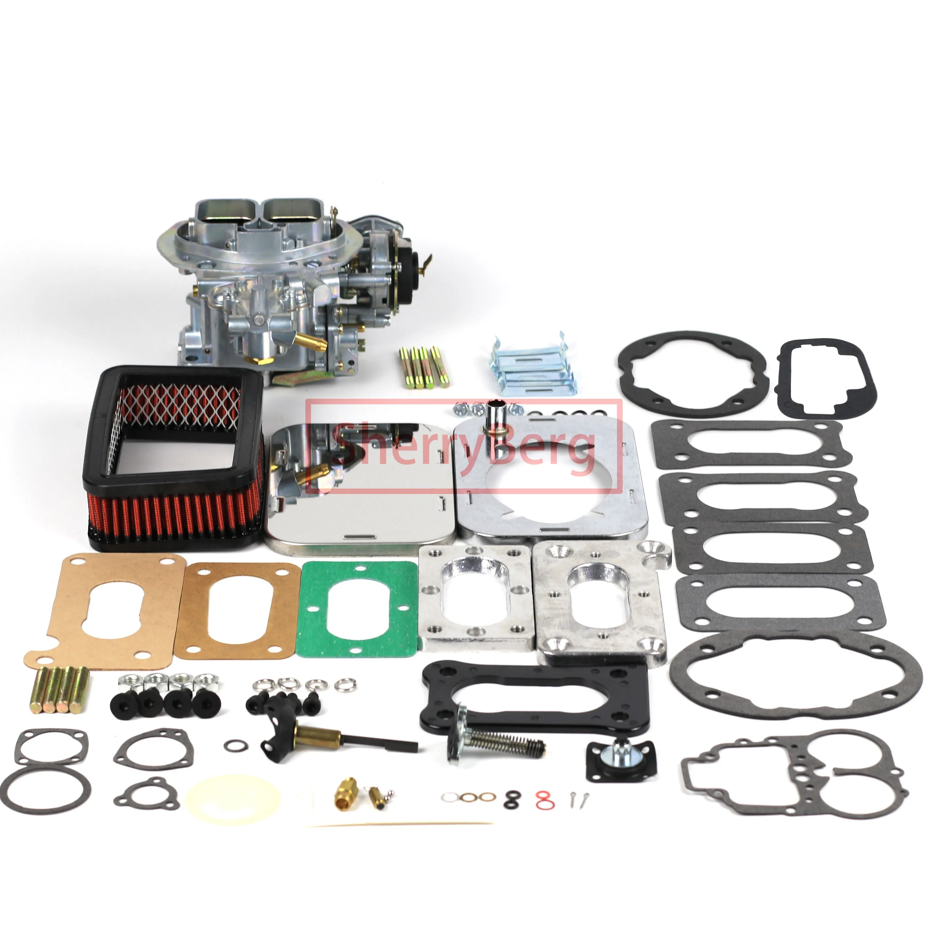 SherryBerg Fajs EMPI 32/36 DFEV Carb Carburetor + Adapter Plate Kit + Air Filter (Cleaner 65mm)+GASKET Set for Mazda B2000 B2200