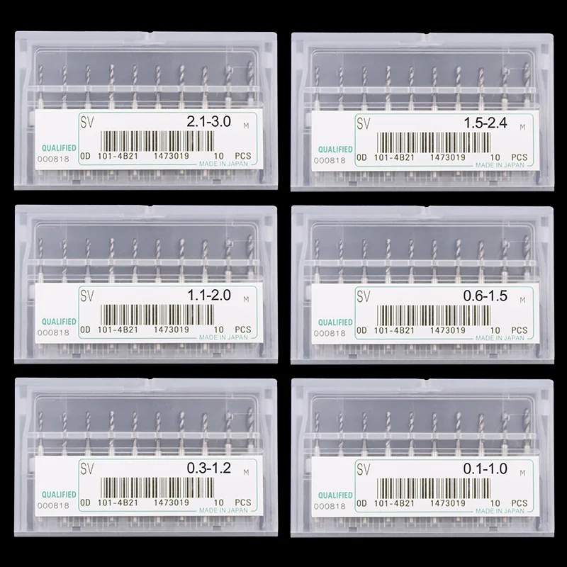 Juego de microbrocas de carburo de aleación dura, placa de circuito de impresión PCB de alta calidad, 1,1-2mm, 10 unidades