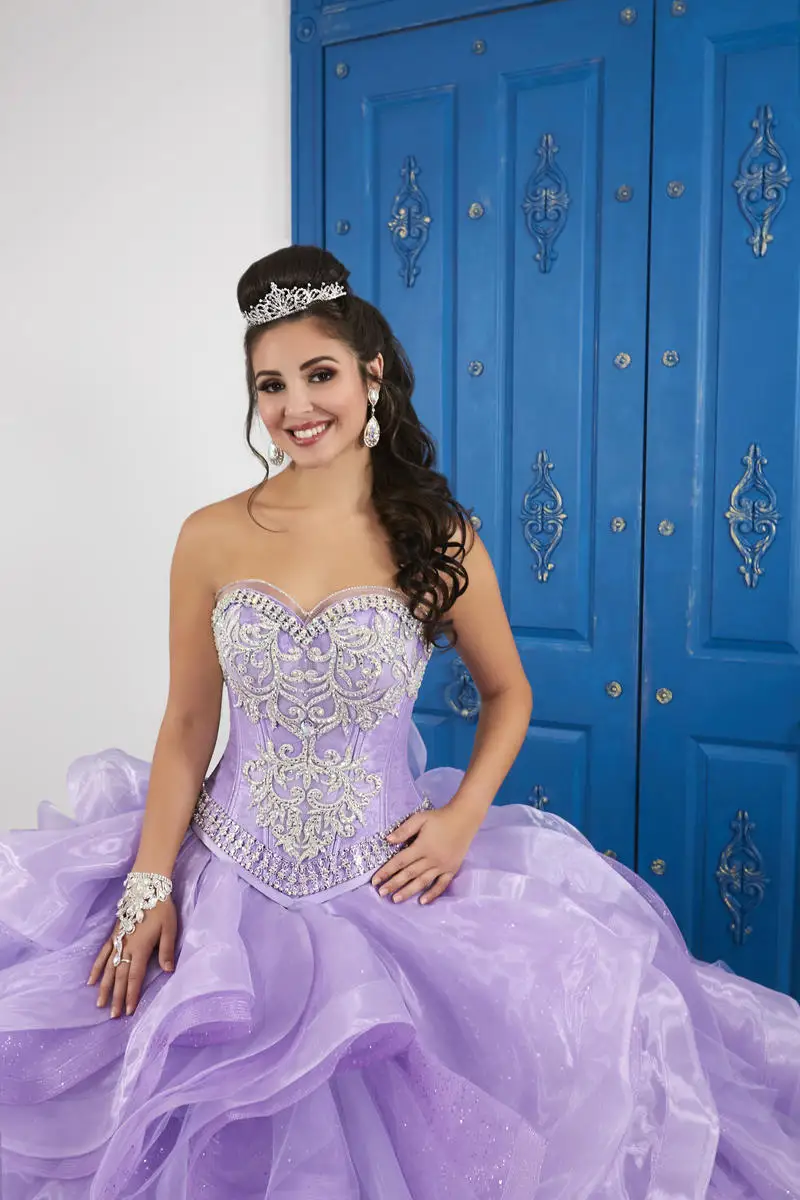 CloverBridal 2021 милое платье из органзы с оборками quinceañera de 15 Cinderella день рождения Сиреневое платье Quinceanera WQ9803