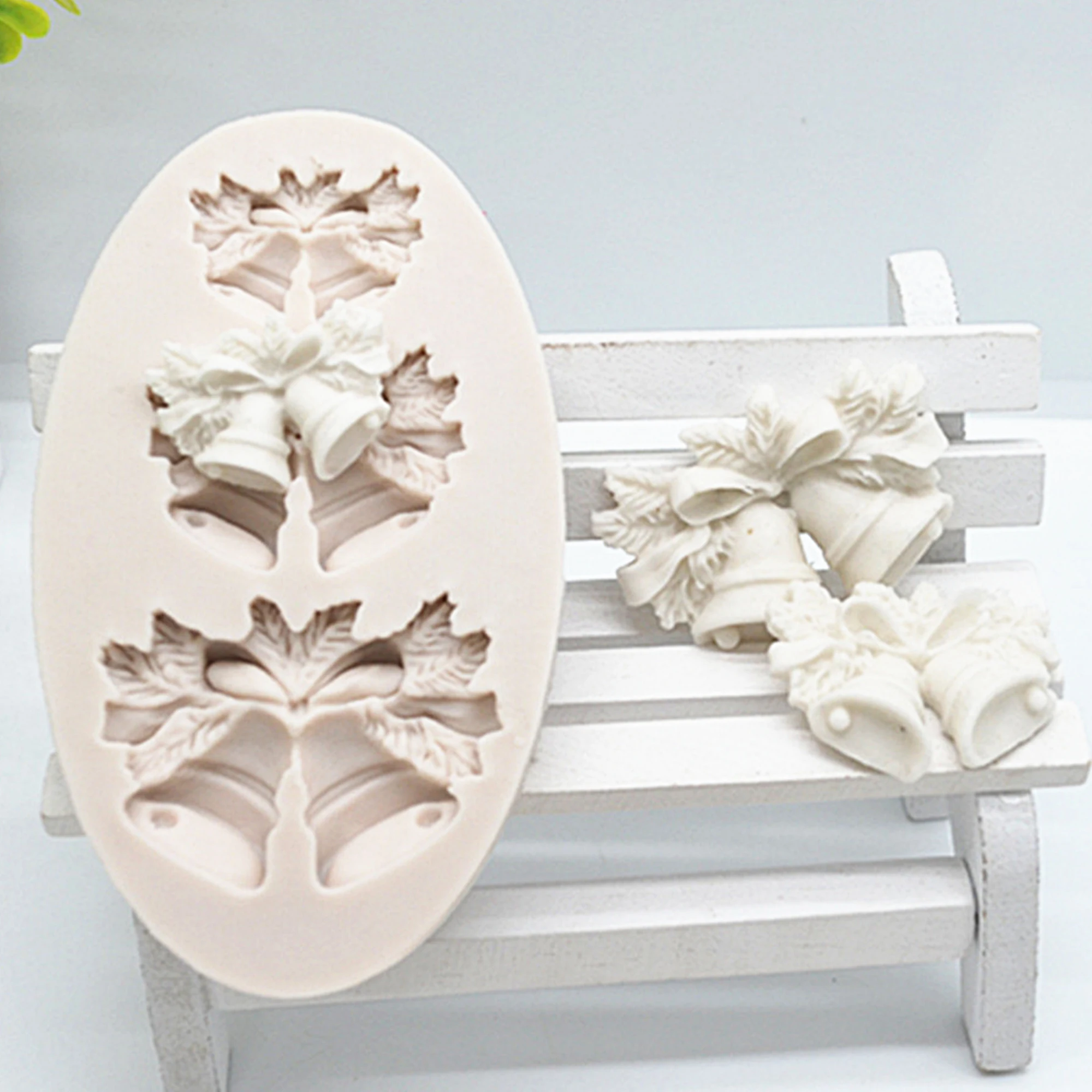 3D Christmas Bell Silicone Mold Fondant Mould Cake Decorating Tools Chocolate Gumpaste Molds, Sugarcraft, Kitchen Baking M280