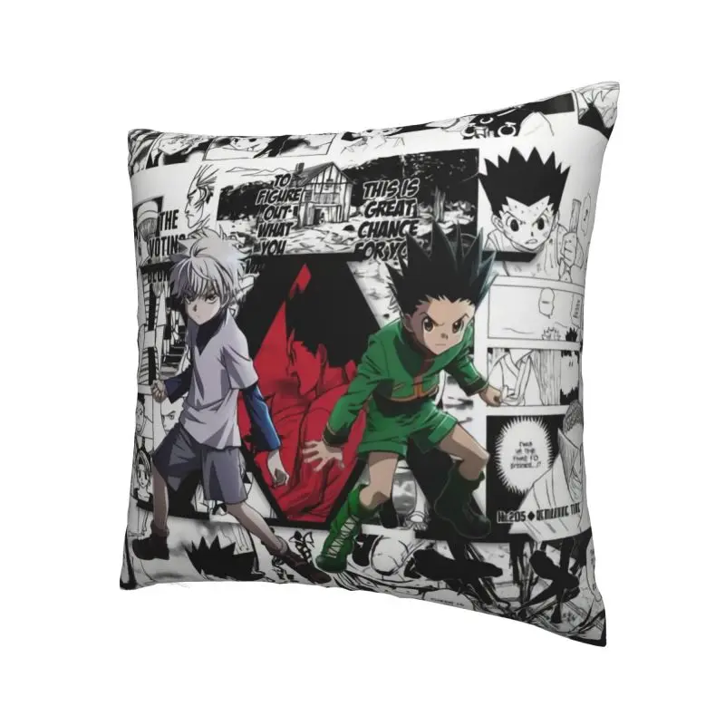 Manga Hunter X Hunter Cushion Cover 45x45 Home Decor 3D Printing Gon Freecss Killua Zoldyck Throw Pillow for Living Room