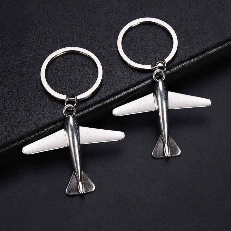 Aircraft Keychain airliner modeling ancient silver Color key Chain Car Key Ring pendant small gifts K2399