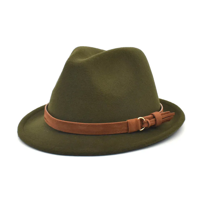 

Шляпа Федора для зимы и осени, Элегантная Дамская фетровая шляпа Трилби, церковная джазовая шляпа, регулируемый кожаный ремень, зеркальные шляпы Дерби, кепки
