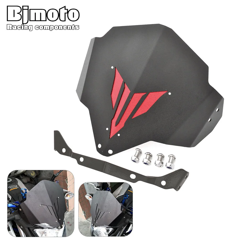 Motorcycle Windshield For Yamaha MT03 FZ03 MT-03 FZ-03 2015 2016 2017 2018 Motorbike Aluminum Wind Deflector Windscreen MT 03