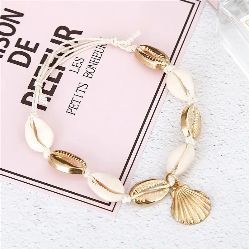 New Natural Shell Conch Rope Anklets For Women Foot Jewelry Summer Beach Barefoot Bracelet Ankle on Leg For Women 2019