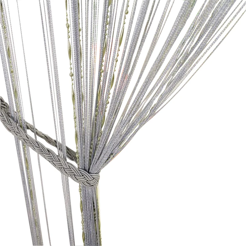 12 Color Beads Line Curtain Modern Yarn Dyed Curtains for Home Living Room Door Hotel Cafe Interior Decoration Solid Curtain
