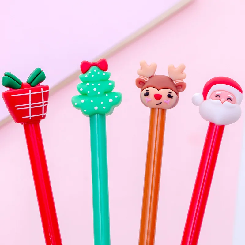 20Pcs/Lot Kawaii Christmas Gel Pen Cute Christmas Tree Reindeer Santa Gift Box 0.5mm Black Neutral Pens School Office Stationary