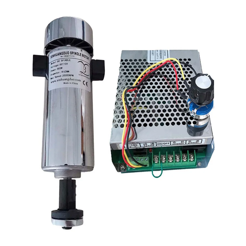 110V 800W CNC Spindle Motor 52MM Spindle CNC Air Cooled Spindle Motor ER11/ER16 Collet Chuck + 1 PCS MACH3 Power Supply