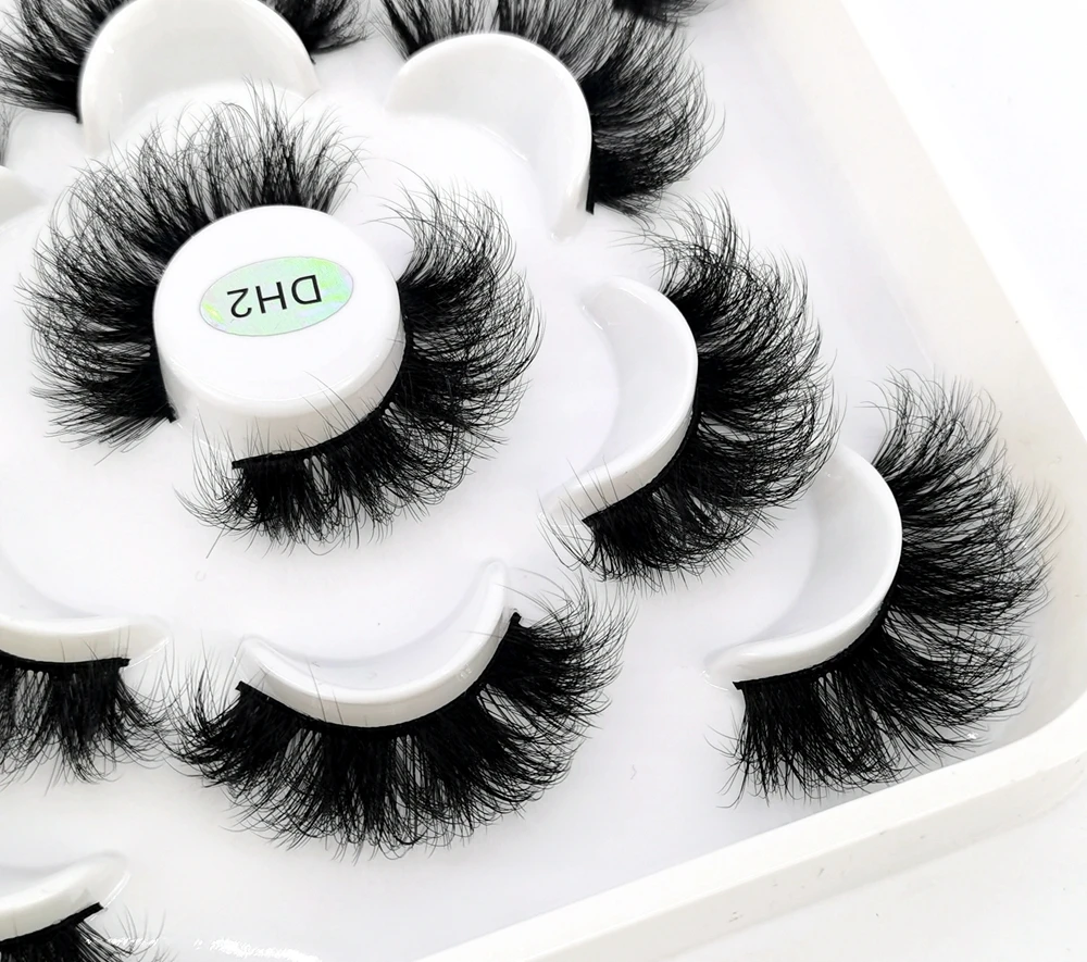 6 Pairs 3D Faux Mink Lashes Fluffy Soft Wispy Natural long False Eyelashes Curly lashes Volume Reusable lashes Makeup Extension